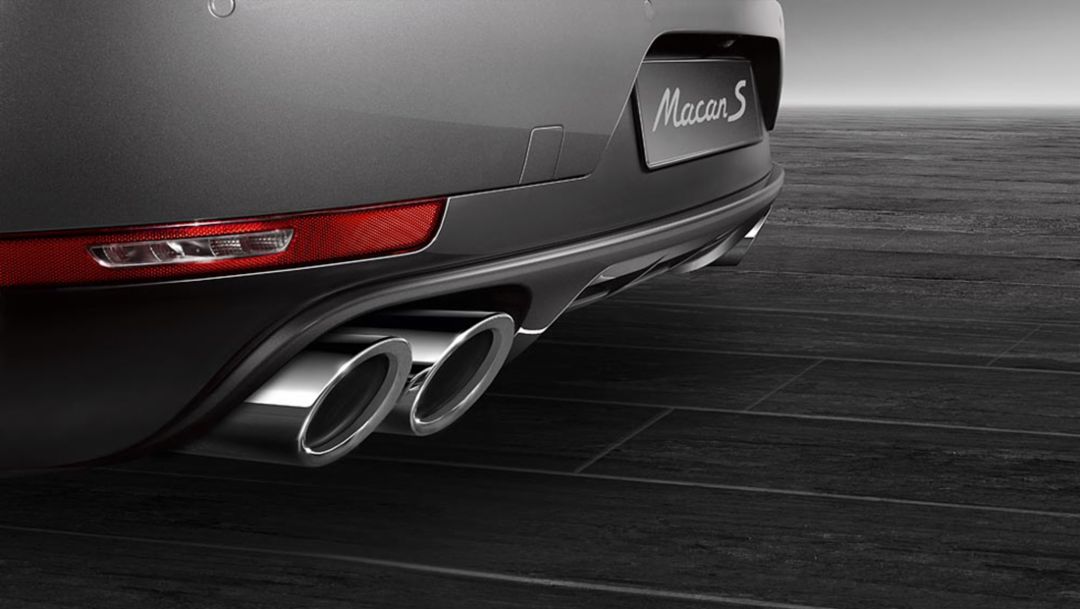 Macan S Diesel, optional sports exhaust system, silver, 2015, Porsche AG